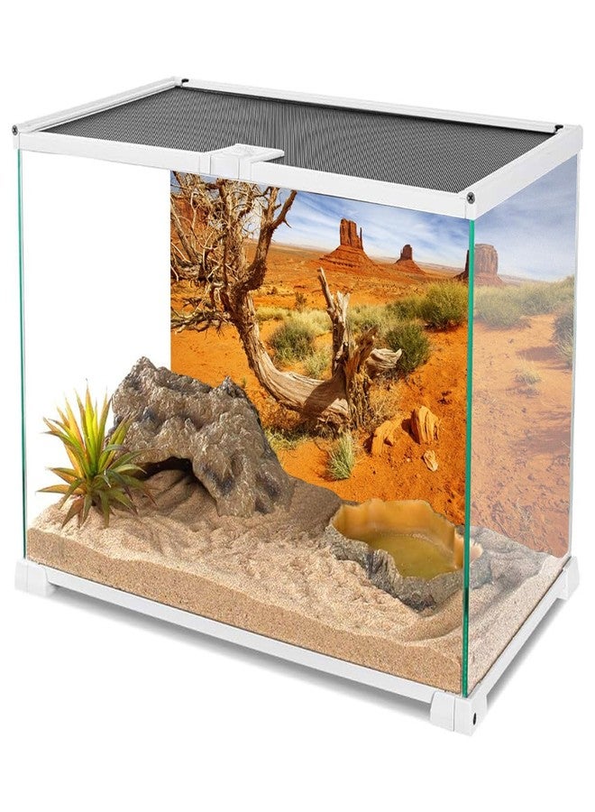 AWERT 30x12 inches Reptile Habitat Background Orange Desert Terrarium Background Durable Polyester Background - Image 3